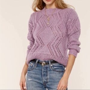 Heartloom Pullover Lavender Cable Knit Sweater-Size S